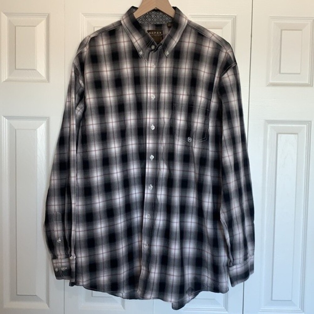 Roper Men’s Plaid Western Button Down Shirt Sz XL